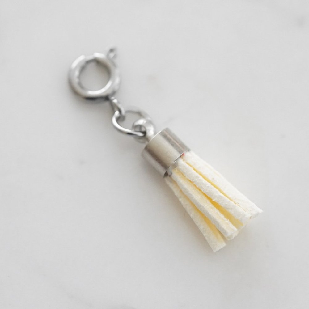 Maker Collection Silver Canary Suede Tassel Charm
